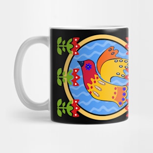 Bird Traditional Folk Pattern bird lover gift Mug